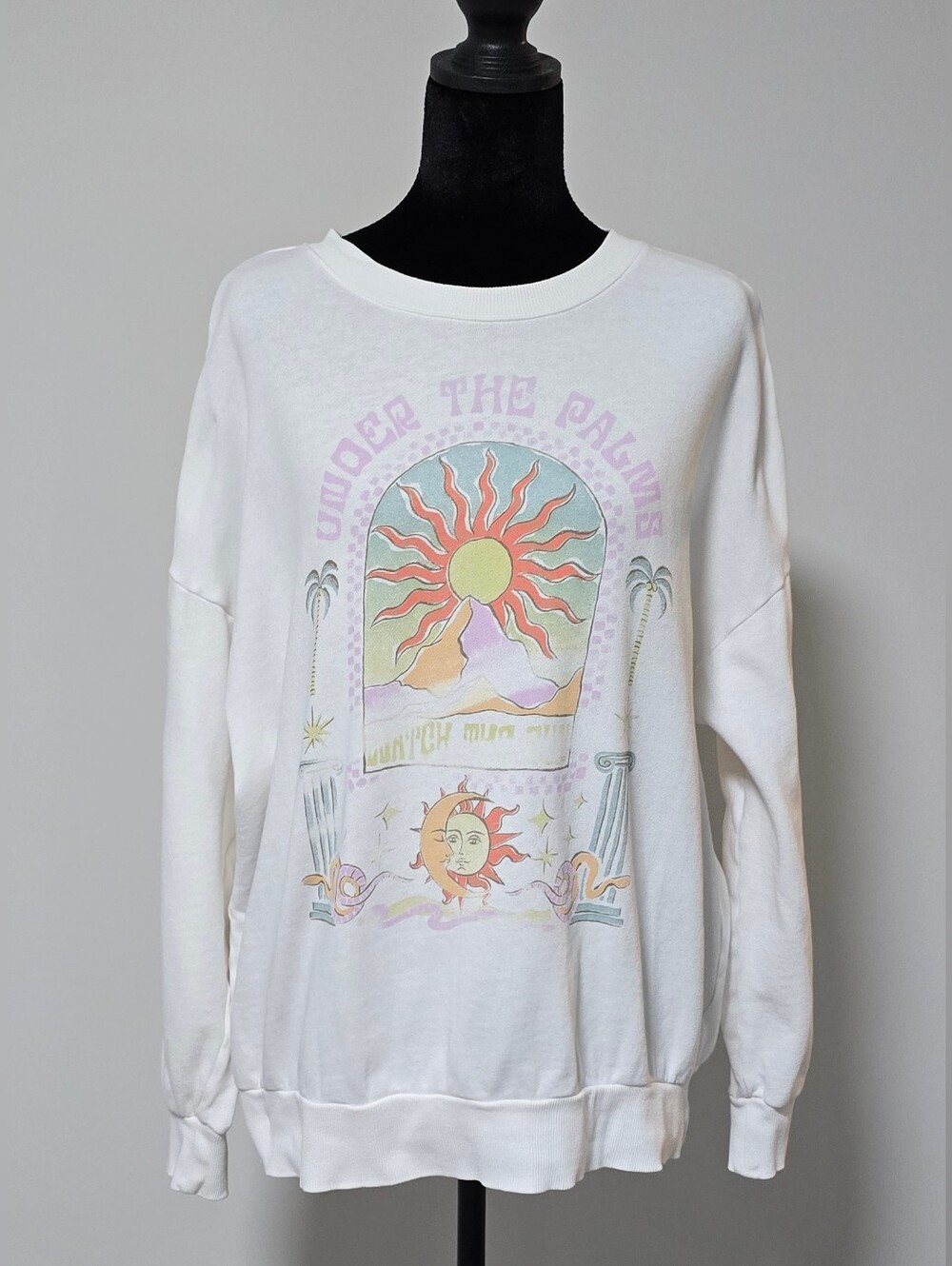 Z Supply White Sun Graphic Pullover Sweater